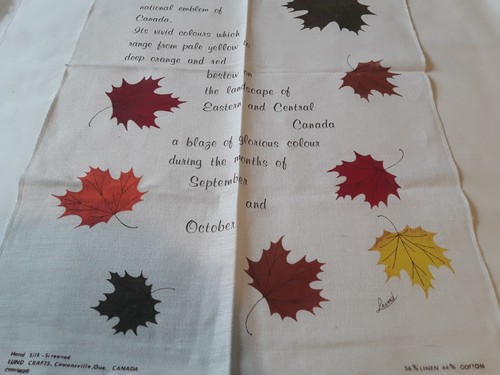 Retro Canadian Linen Union Tea Towel Ready to Hang - Picture 3 of 3