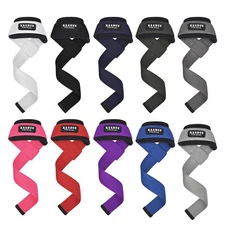 KAADUU Weightlifting Wrist Straps Neoprene Padded for Deadlifts & Strength Train