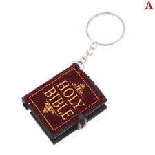New Special Mini Holy Bible Keychain English Religious Miniature Paper Keyring