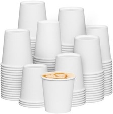  6 oz. - 300 Count Disposable White Paper Cups, Hot Coffee Cups - Eco-Friendl...