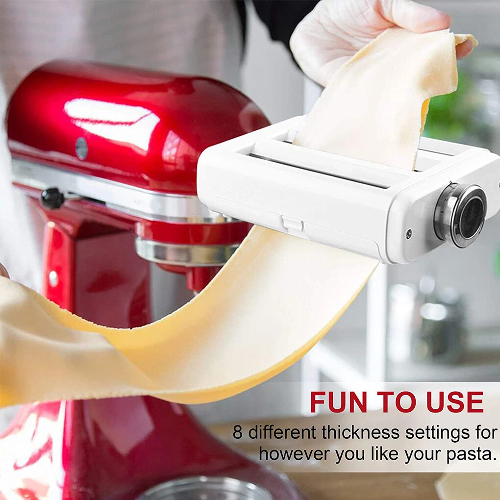 Pasta Maker Attachment for All KitchenAid Mixers, Noodle Ravioli Kitchen Aid Mixer Accessories 3 in 1 Including Dough Roller Spaghetti Cutter