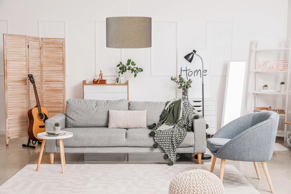 Lampenschirm für Steh-Hängelampe Zylinder 13-50 cm E27/E14 Beige BOUCLE VENOSA - Bild 4 von 4