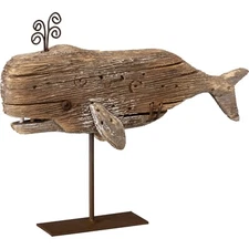 Primitives by Kathy Rustic Whale Sitter Wood Beach House Decor Coastal Rustic