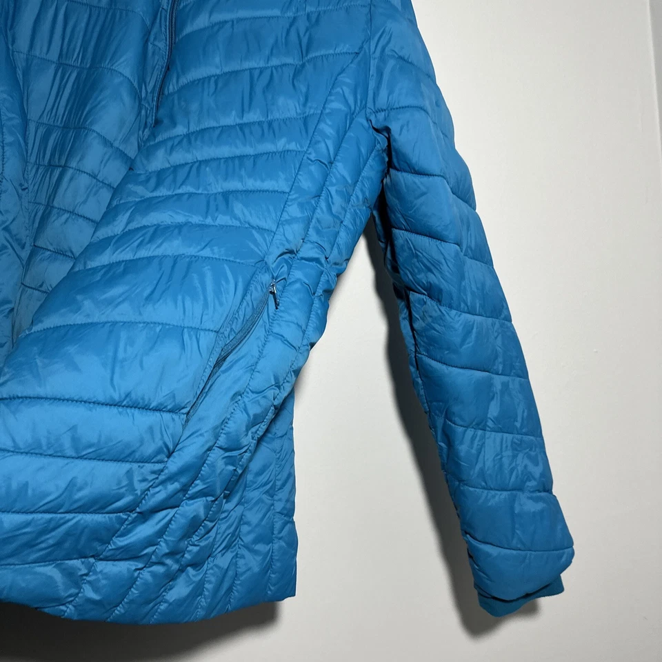 Chaqueta de esquí de invierno acolchada con capucha cremallera completa azul Xersion para mujer L Foto 3 de 4