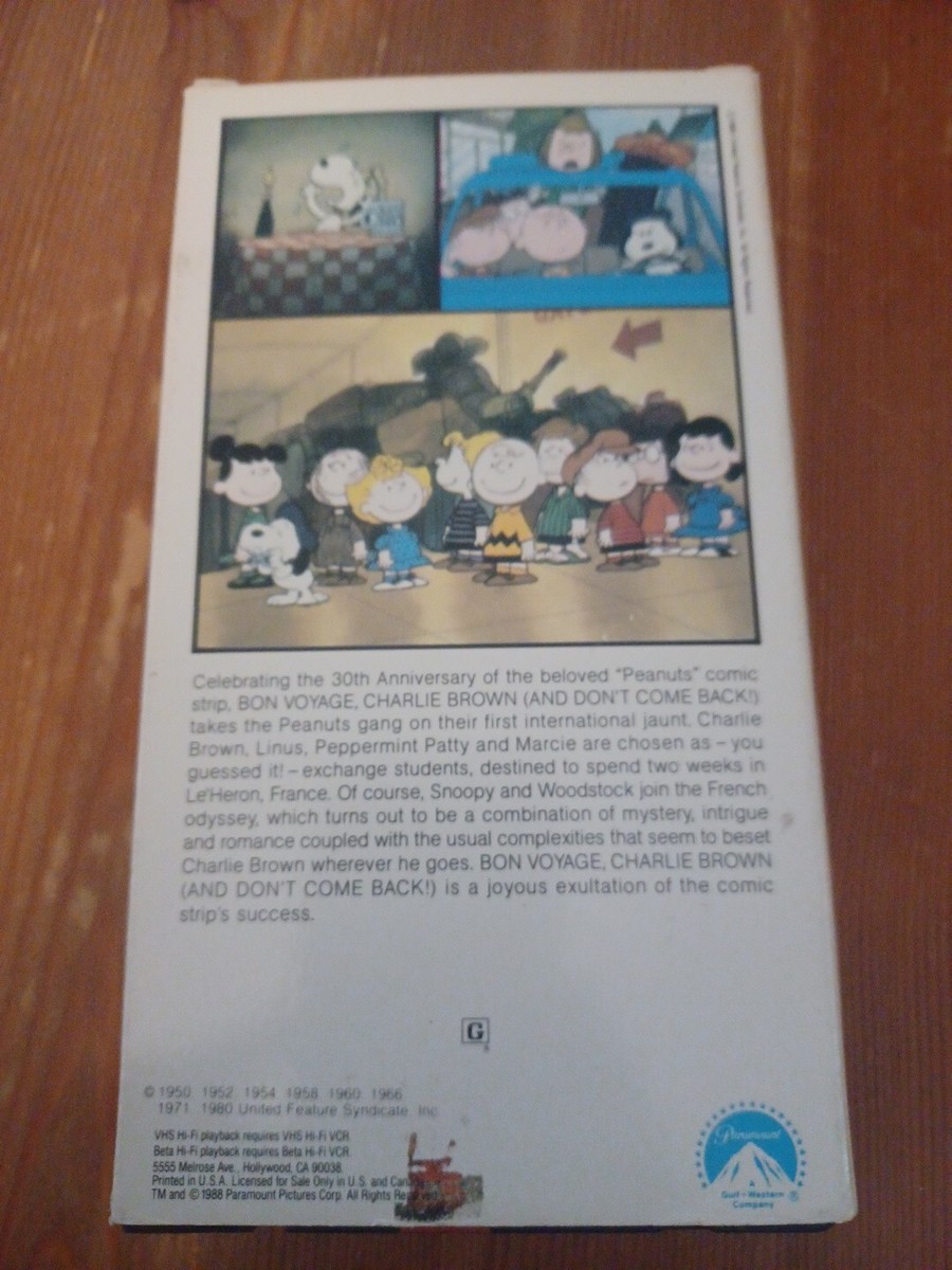 Bon Voyage Charlie Brown VHS RARE OOP HTF | eBay