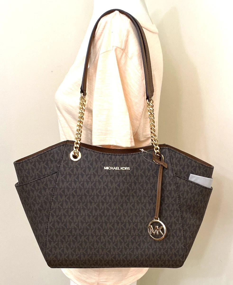 mk jet set tote brown