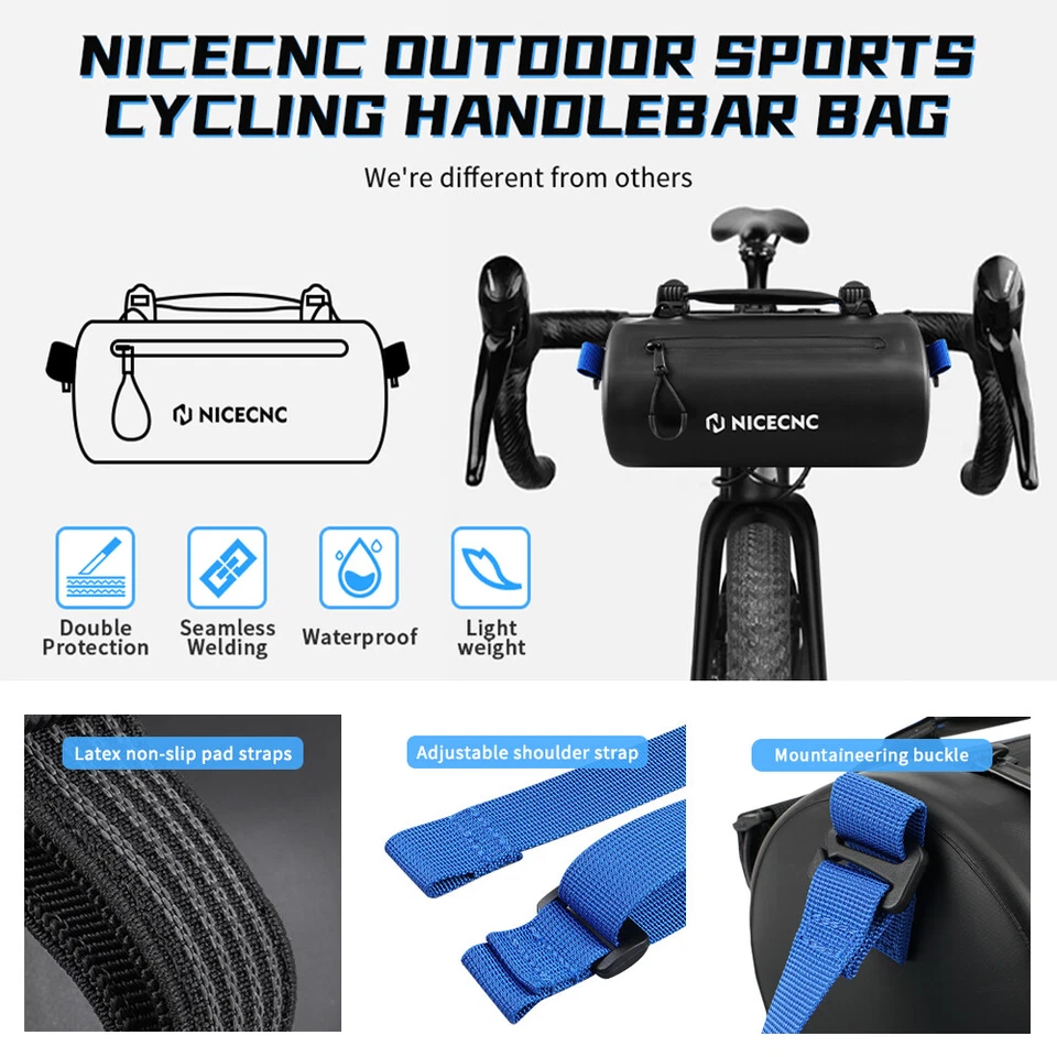 NICECNC Handlebar Bag Storage Pouch Waterproof For 2008-2024 KAWASAKI KLR650 - Image 4 of 4