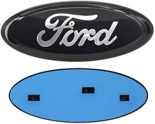 1PCc FORD BLACK & SLIVER EMBLEM OVAL 9 INCH LOGO Grille & Tailgate Badge 2004-16