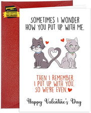 Funny Valentine'S Day Cards Witty Valentines Card Put up with Me Card Valentine' Funny Valentine'S Day Cards Witty Valentines Card Put up with Me Card Valentine'