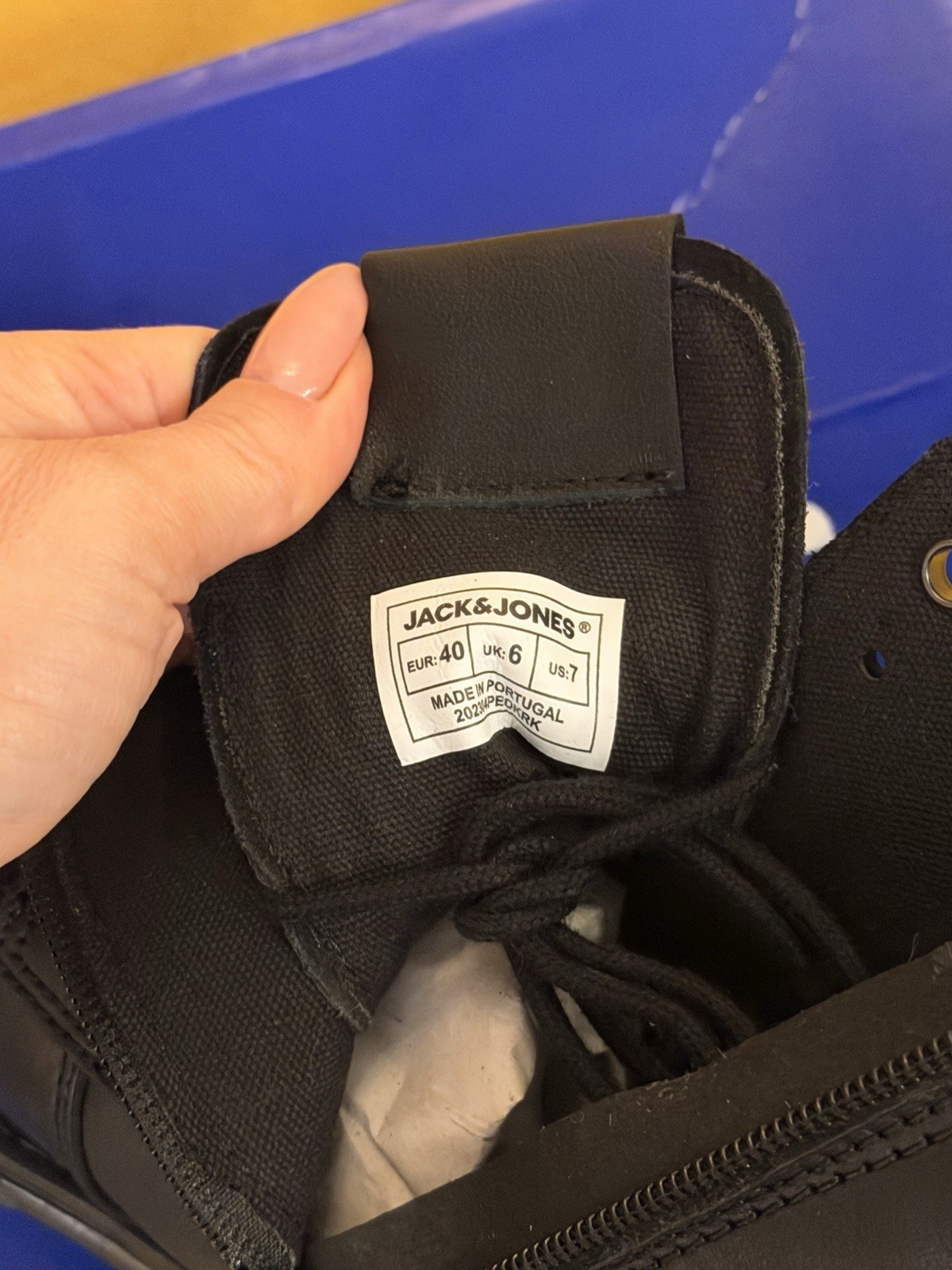NEW: Jack & Jones Mens Leather Ankle Boots JFWSHAUN Anthracite Size UK 6 / EU 40 image 5