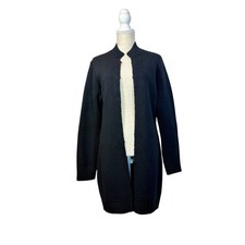 Vintage GAP 100% Lambswool Black Women's Cardigan Size Womens LG Mock Neck Y2K