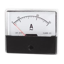 AC 30A Rectangular Panel Analog Meter Ammeter Amperemeter