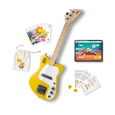 Electric Kids Guitar 3+ Built in Amp Learning App Yellow LGMIEY Loog Mini Ages