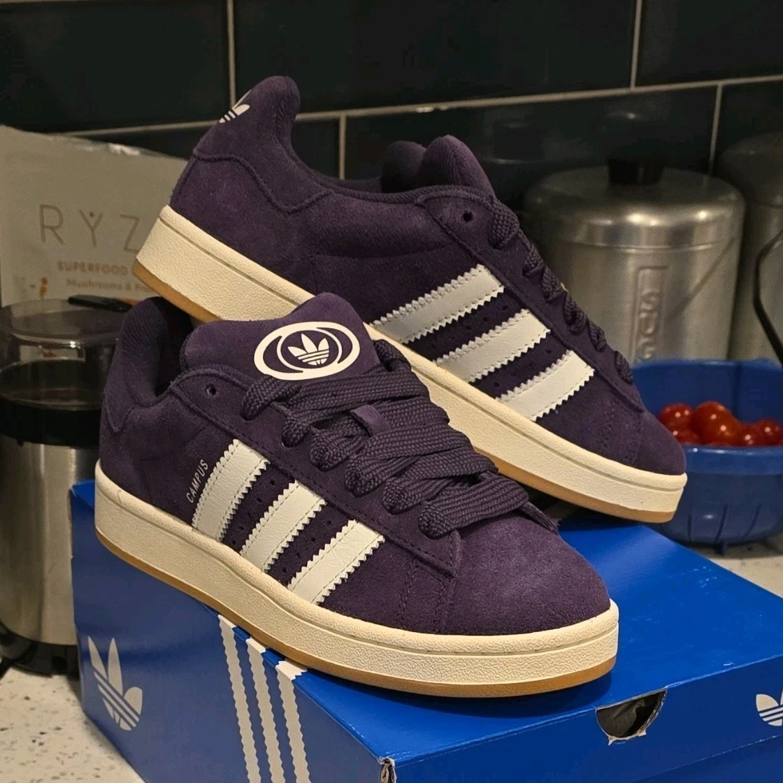 adidas gazelle silver green womens Womens adidas Campus '00s Athletic Shoe - Purple Burst / Cloud White