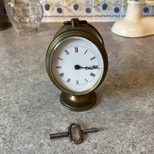 Carriage Clock, French Oval, 8 Day, Brass Mechanical, Key, Full Working Order