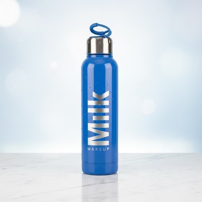 Milk Makeup Water Bottle Blue Stainless Steel Reusable NWOT