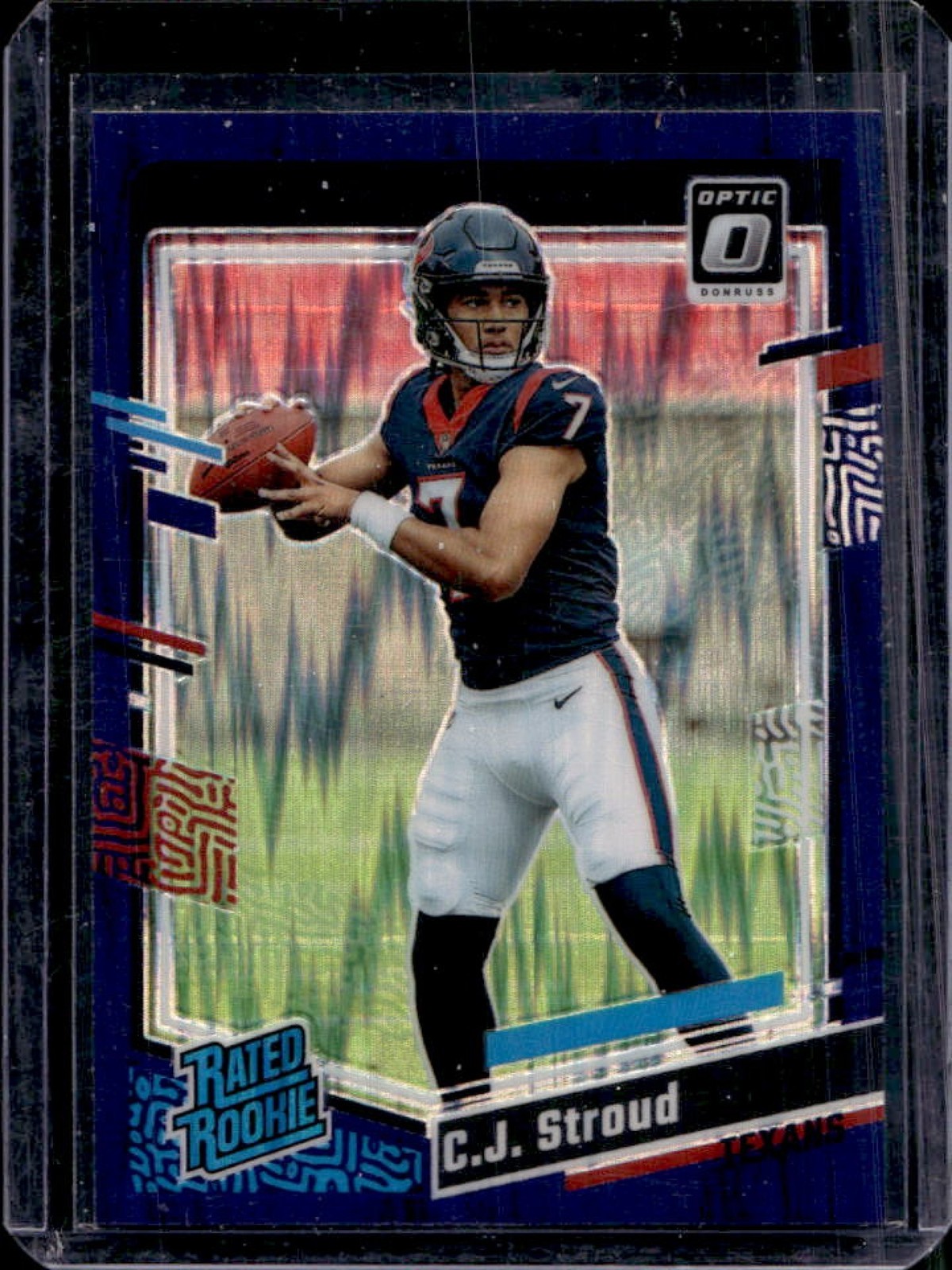 2023 Panini Donruss Optic C.J. Stroud Purple Shock Prizm RC Rated Rookie #244