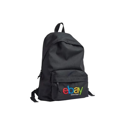 Balenciaga Explorer Brand Logo Zip Closure Backpack Men's Black