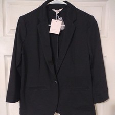 LC LAUREN CONRAD Women's Button-Front Blazer, Size S, Black,New Fast shipping C6