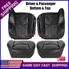 Fits 2003-2006 Chevy Avalanche Silverado Front Leather Seat Covers Dark Gray 692