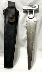 Vintage KNAPP SPORT SAW & Leather Sheath The Pioneer Co Boise Idaho USA