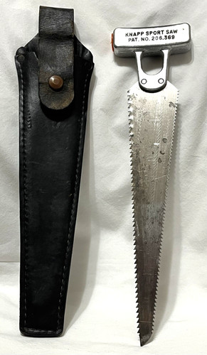 Vintage KNAPP SPORT SAW & Leather Sheath The Pioneer Co Boise Idaho USA