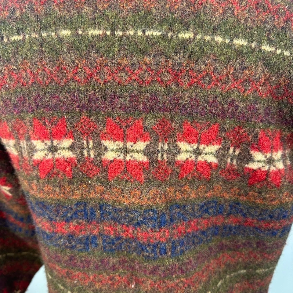 Tommy Hilfiger 复古羊羔毛毛衣女式 L Fair Isle — 第 4/4 张图片