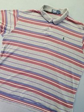 Vintage 90s Polo Ralph Lauren Shirt Mens XL Grey Maroon Striped 90s Made in USA
