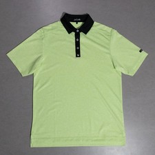 Bad Birdie Performance Stretch Contrast Collar Neon Golf Polo Shirt Men's Small