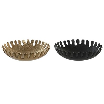 Tischdekoration DKD Home Decor Schwarz Gold Aluminium 32 x 32 x 9 cm [2 Stück