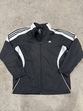 Adidas Hoodie Track Jacket Full Zip Men's Size Large Color Black/White Stripes