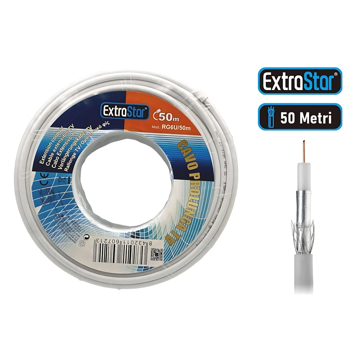 CableStop® - Cavo Coassiale Per Antenna TV Digitale RF Da 1 M - Foto 2