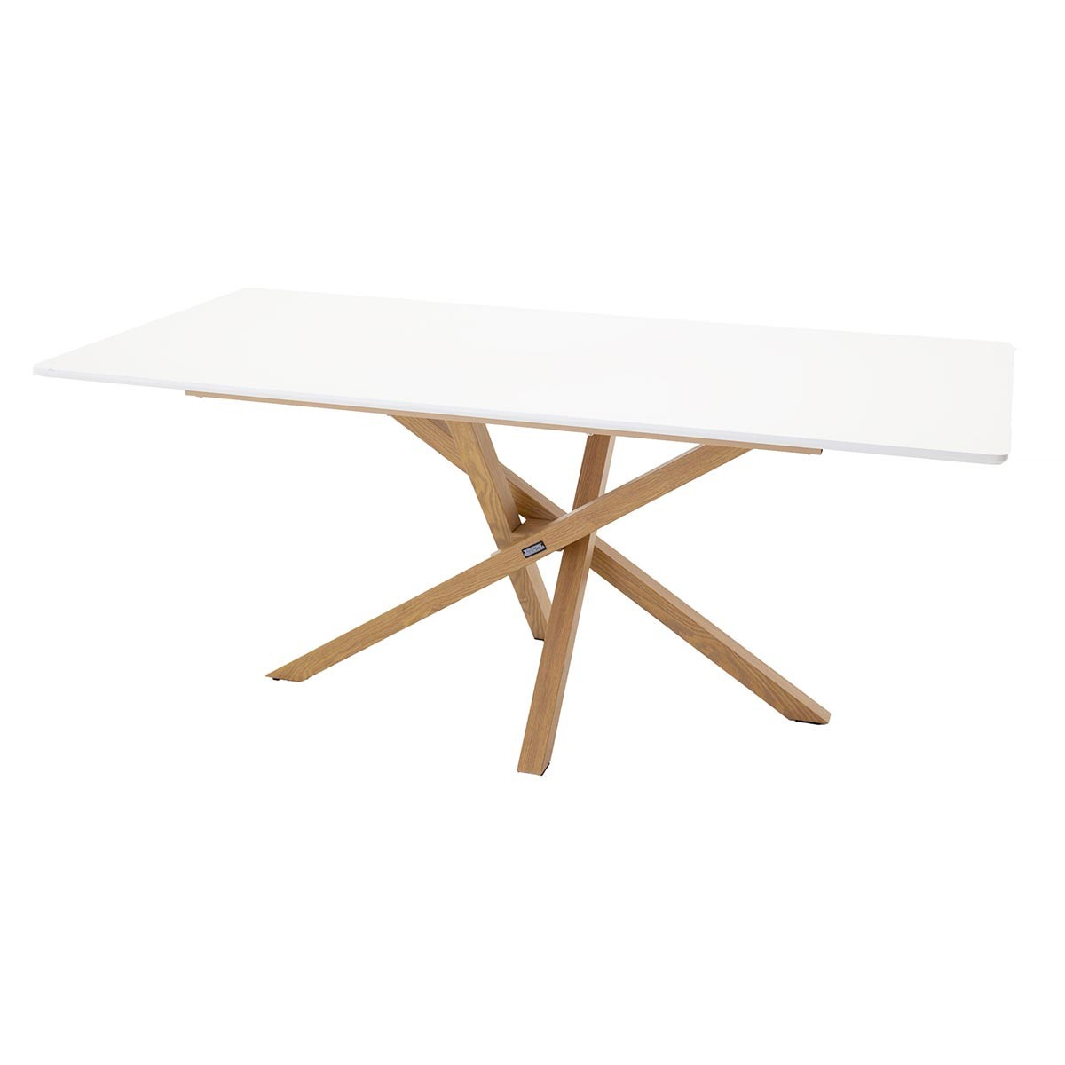 Table de repas Piazza 180cm blanc et bois pour optimiser l'espace de votre séjour