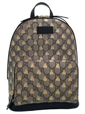 Gucci GG Supreme Monogram Bees Backpack Beige Tan Yellow
