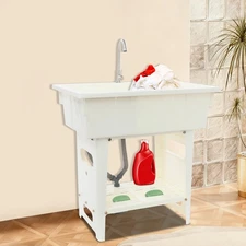 Kitchen Free Stand Sink With Washboard And Faucet Freestanding Laundry Sink