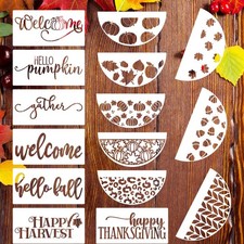 Fall Stencils Thanksgiving Stencils Autumn Hello Pumpkin Happy Harvest Stenci...
