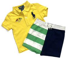 New With Tags Polo Ralph Lauren Boys Classic Polo Shirt  Shorts Set sz 18m