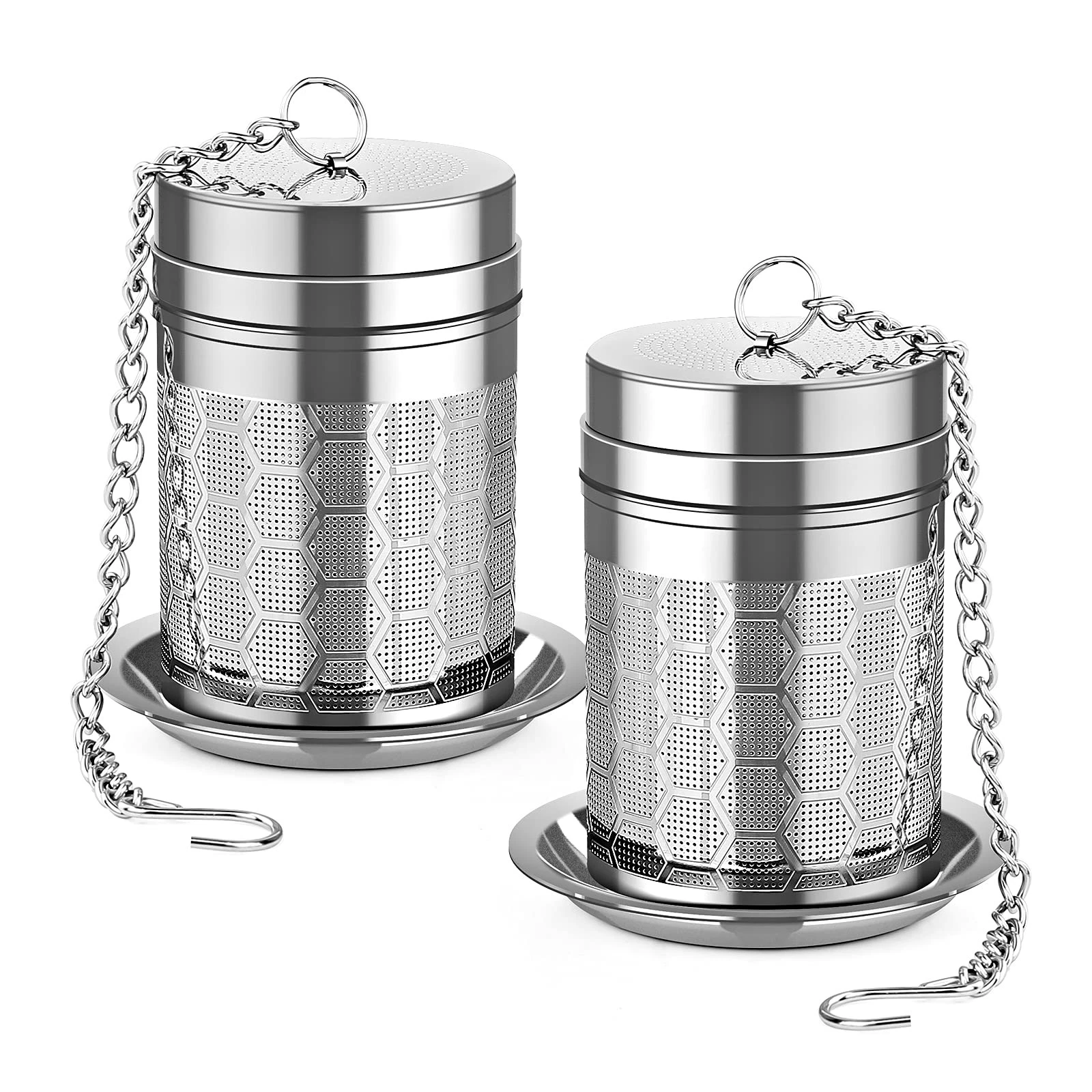 Tea Infusers for Loose Tea, (2 Pack) 18/8 Stainless Steel Tea Strainer Set, E...