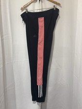 Adidas Essentials Black  Pink Joggers W/ 3 Stripes  Logo Women  s X-Large