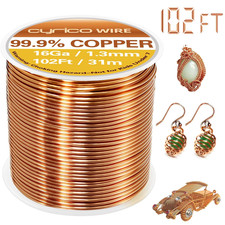 99.9 Pure Copper Wire, 16 Gauge 102 Feet Solid Copper Wire for Jewelry Making C