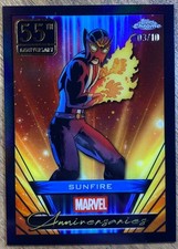 2025 Topps Chrome Marvel, Anniversaries - Black Refractor /10 Sunfire MA-10