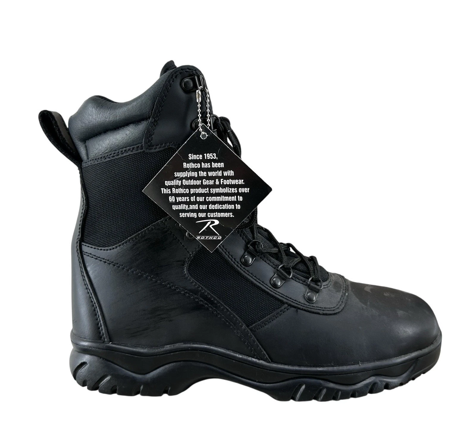 Rothco Men’s Tactical Boots Black Leather 8 Inch Ankle Shoe Size 13