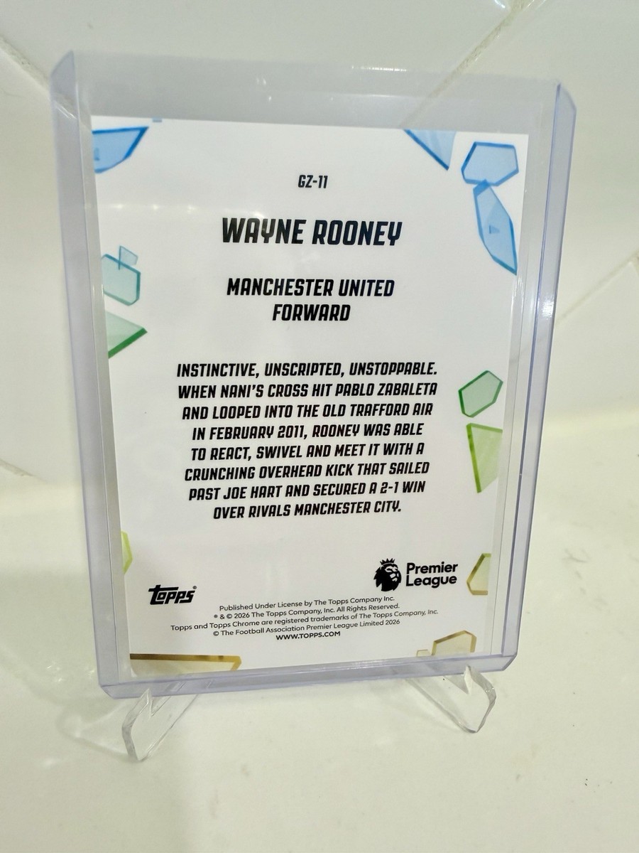 Wayne Rooney #/10 Black Golazo 2026 Topps Chrome Premier League