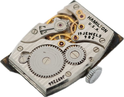 Vintage Hamilton Diamond Dial Men's Mechanical Wristwatch 982 PlatinumJobber - Picture 4 of 6