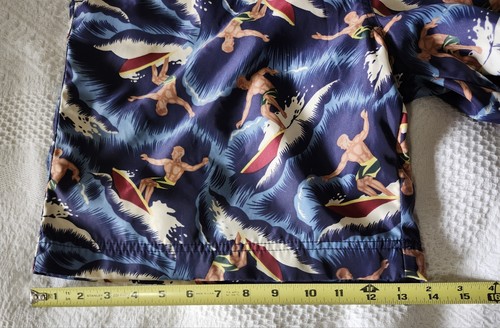 Vtg 90’s POLO Ralph Lauren Sport Lined Drawstring Hawaiian Surfer Swim Trunks XL - Picture 12 of 17