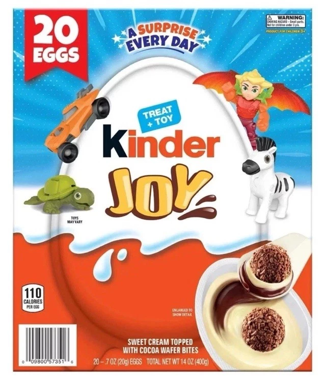 Huevos sorpresa de chocolate blanco Kinder Joy Everyday 0,7 oz (paquete de 20) Foto 3 de 3