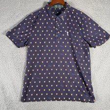William Murray Shirt Mens Large Blue Cocktail All Over Print Polo Performance