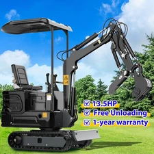 Mini excavator 13.5HP equipped with hydraulic system, 1TON crawler excavator.