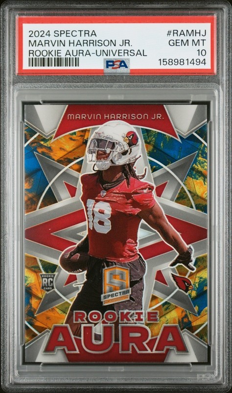 2024 Panini Spectra Marvin Harrison Jr #RA-MHJ Rookie Aura Universal /10 PSA 10