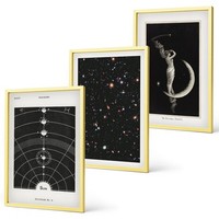 Bilder FüR BüRo Homeoffice Nachtdarstellung Des Sonnensystems Golden Rahmen